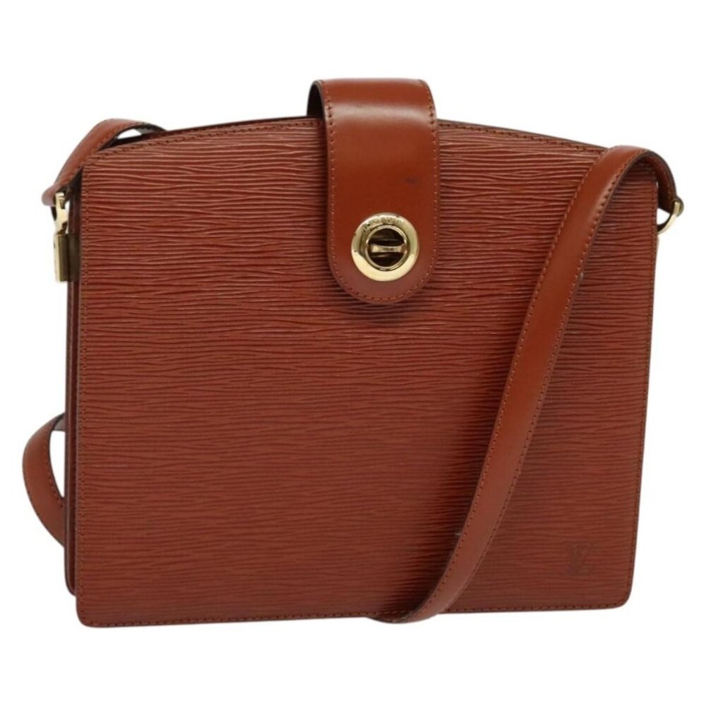 Authentic LOUIS VUITTON Epi Capuchin Shoulder Bag Brown M52343 LV